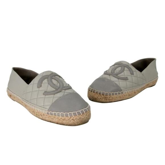 Chanel Espadrille 36 Embroidered Leather Cap Toe Cc Flats CC-0602N-0001 - Picture 2 of 11